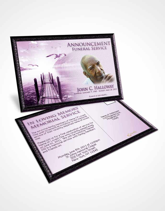 Funeral Announcement Card Template Lavender Love Natures Peace