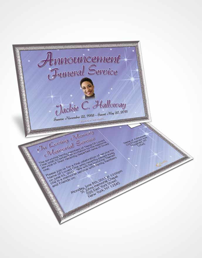 Funeral Prayer Card Template Lavender Sunrise Serenity