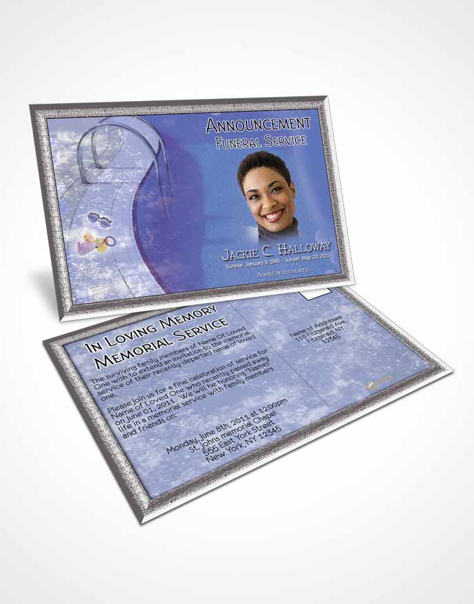 Funeral Announcement Card Template Lavender Swimming Desire