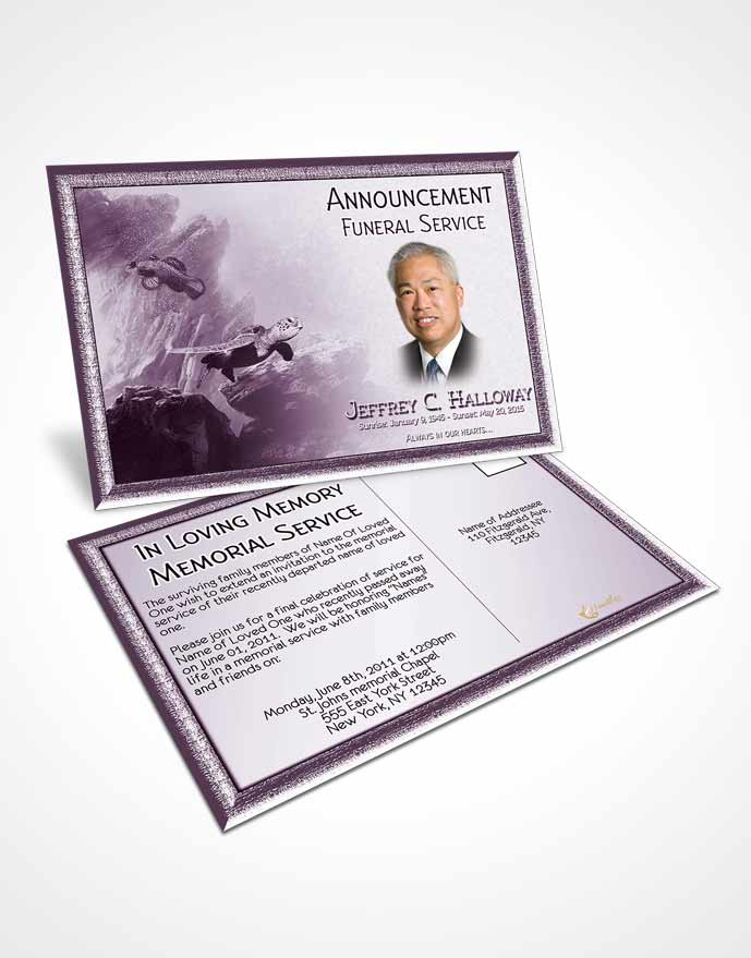 Funeral Announcement Card Template Lavender Water Lover