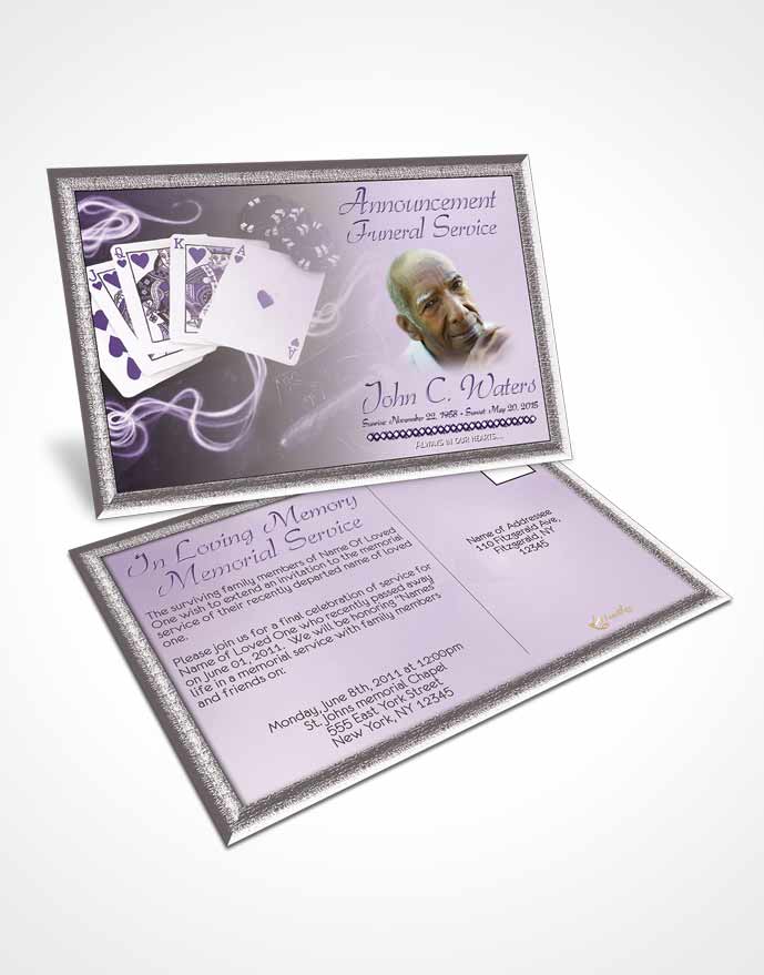 Funeral Announcement Card Template Lavender Weekend Card Game