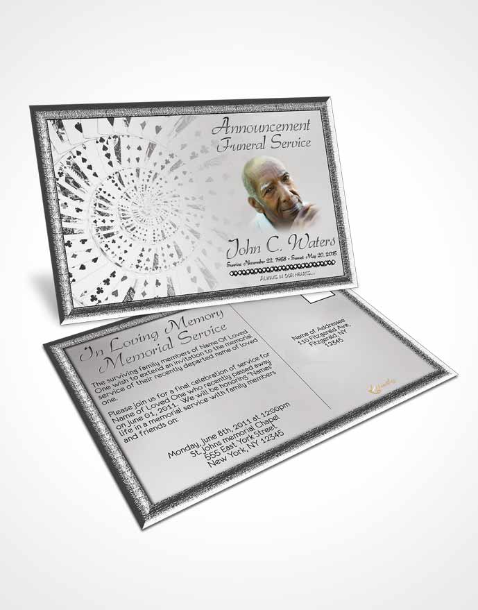 Funeral Announcement Card Template Lets Play Black and White Cards