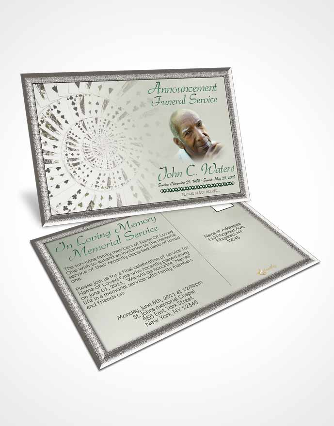 Funeral Announcement Card Template Lets Play Emerald Cards