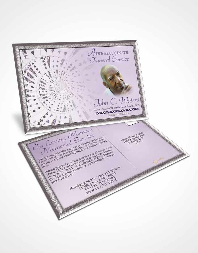 Funeral Announcement Card Template Lets Play Lavender Cards