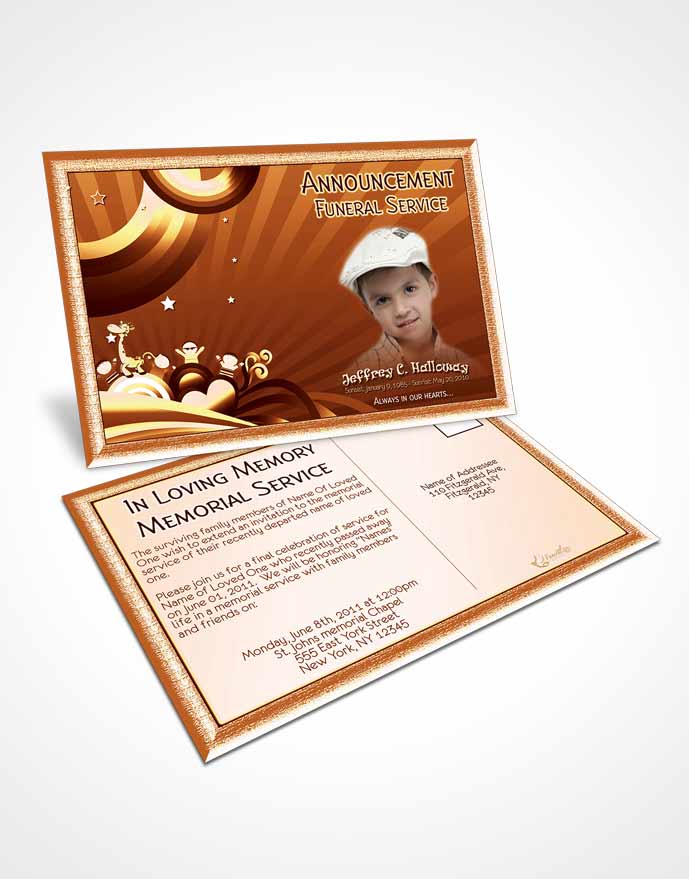 Funeral Announcement Card Template Living in a Peach Childs Journey