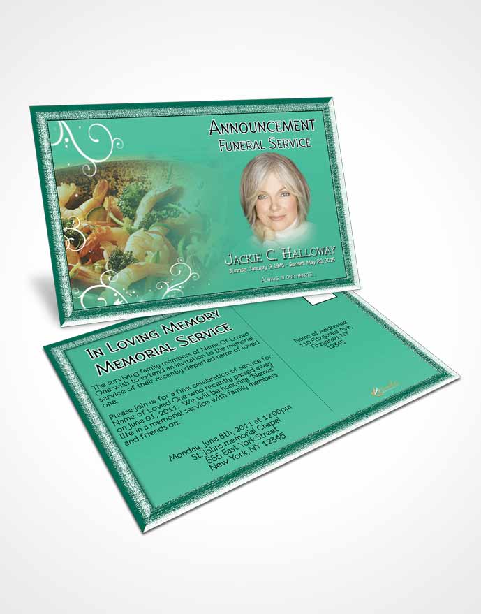 Funeral Announcement Card Template Love of Emerald Cooking