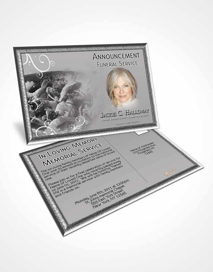 Funeral Announcement Card Template Love of Full Black and White Cooking