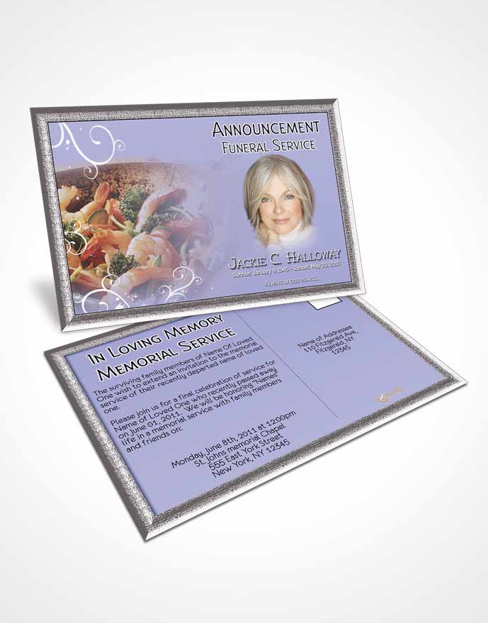 Funeral Announcement Card Template Love of Lavender Cooking