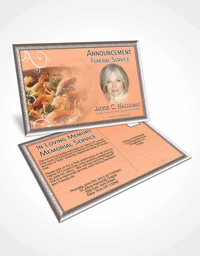 Funeral Announcement Card Template Love of Peach Cooking