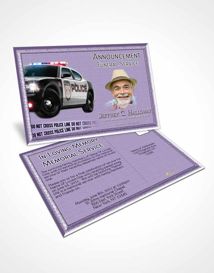 Funeral Announcement Card Template Loving Police On Duty
