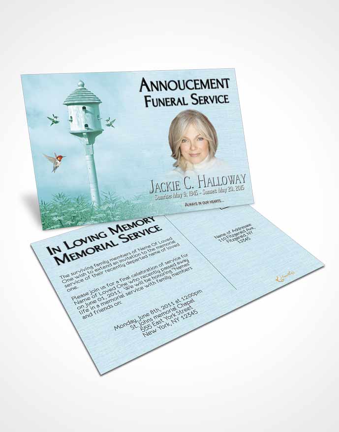 Funeral Announcement Card Template Majestic Birds of a Feather