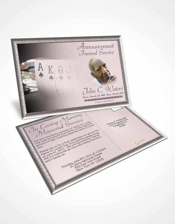 Funeral Announcement Card Template Midnight Cards