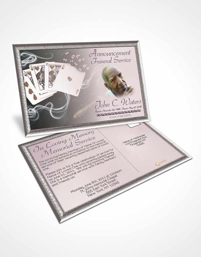 Funeral Announcement Card Template Midnight Weekend Card Game