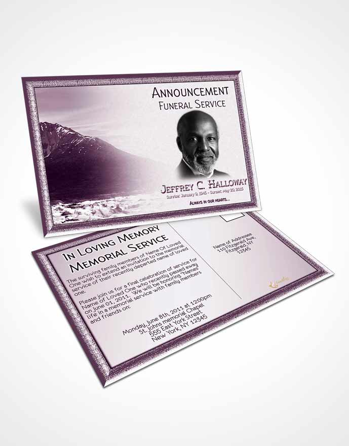 Funeral Announcement Card Template Natures Lavender Mountain