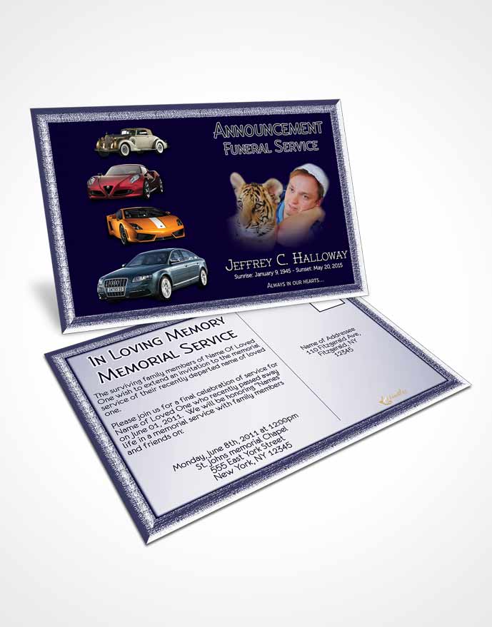 Funeral Announcement Card Template Northern Blues Car Enthusiast