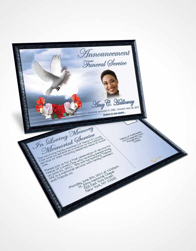 Funeral Prayer Card Template Ocean Delightful Doves