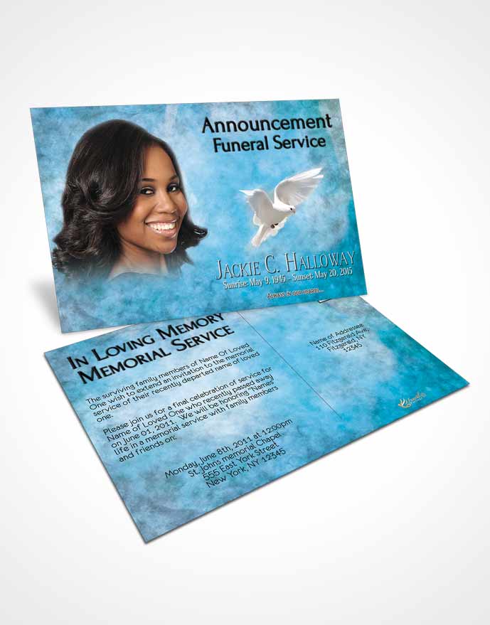 Funeral Prayer Card Template Ocean Harmonics