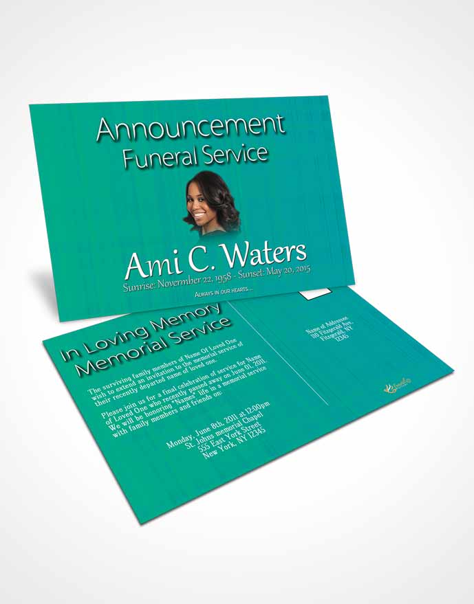 Funeral Prayer Card Template Ocean Reef Simplicity