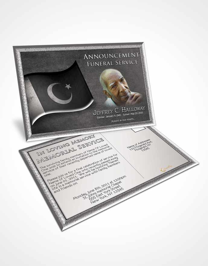 Funeral Announcement Card Template Pakistanian Black and White Love