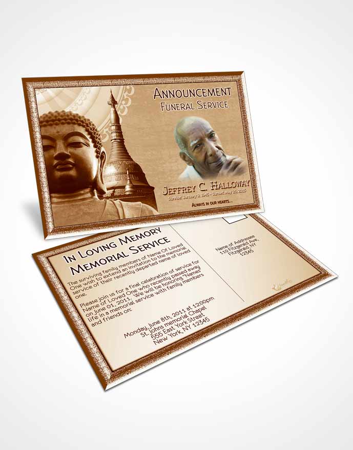 Funeral Announcement Card Template Peachy Buddhist Faith