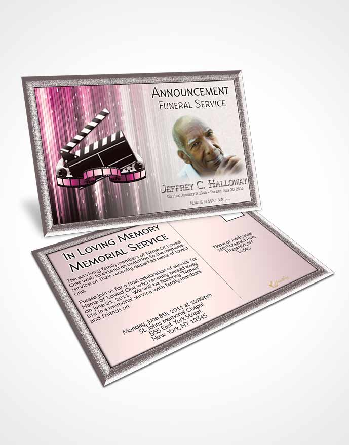 Funeral Announcement Card Template Pink Star Media Pro