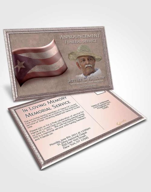 Funeral Announcement Card Template Puerto Rican Burgundy Waters