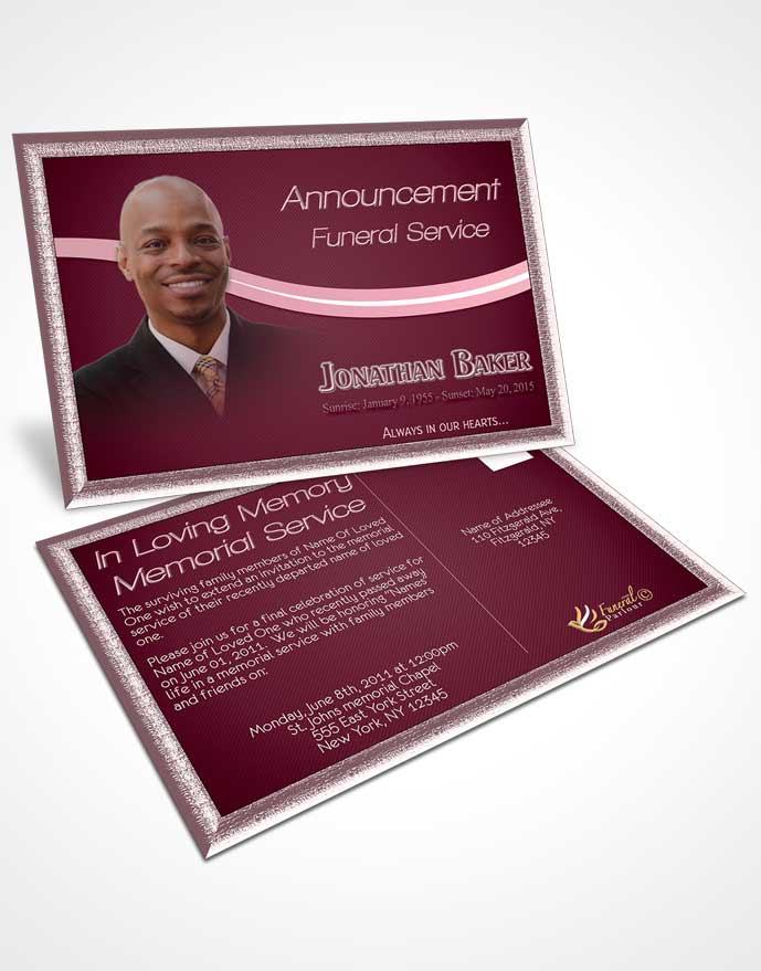 Funeral Prayer Card Template Rosy Blossom Journey