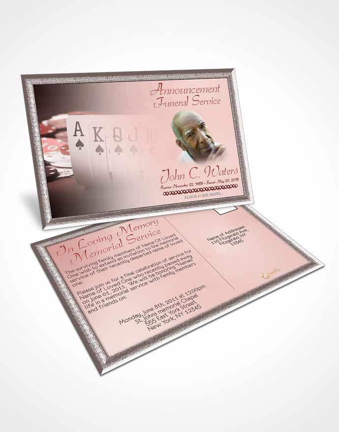 Funeral Announcement Card Template Ruby Cards