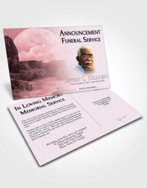 Funeral Announcement Card Template Ruby Rocky Moon