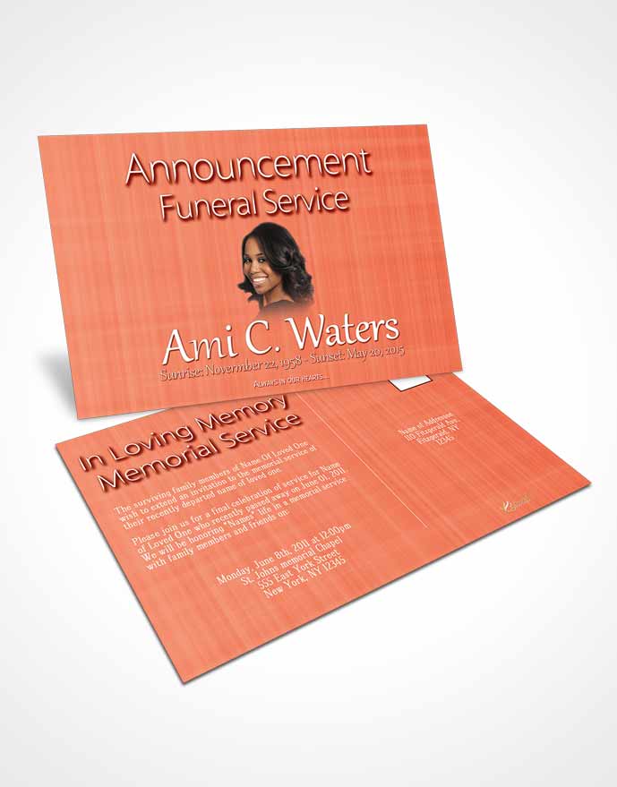 Funeral Announcement Card Template Ruby Simplicity