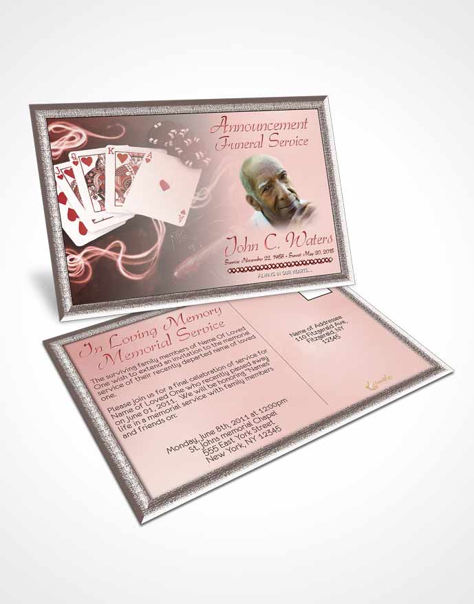 Funeral Announcement Card Template Ruby Weekend Card Game