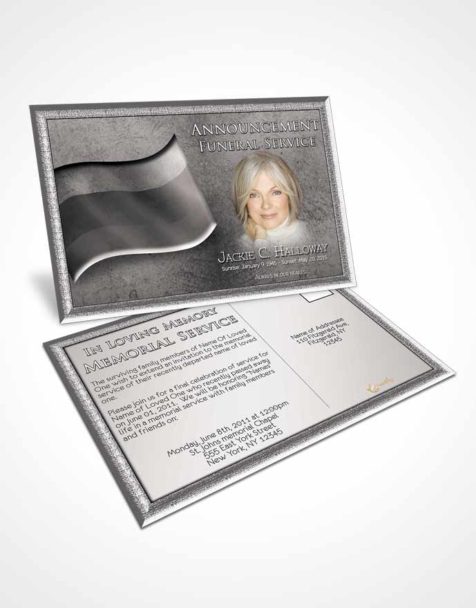 Funeral Announcement Card Template Russian Black and White City