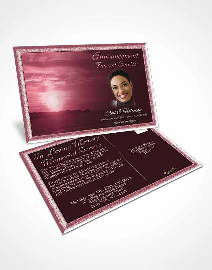 Funeral Prayer Card Template Serene Higher Power