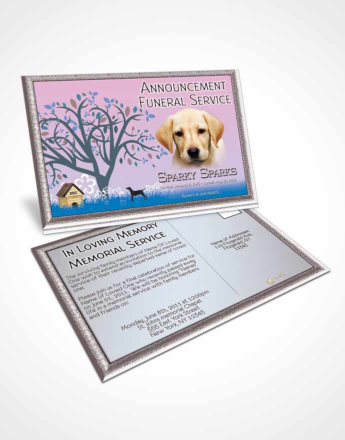 Funeral Prayer Card Template Serenity Doggy Heaven