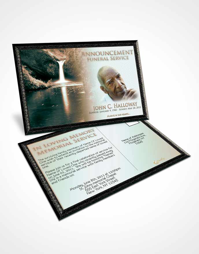 Funeral Announcement Card Template Serenity Forest Magic