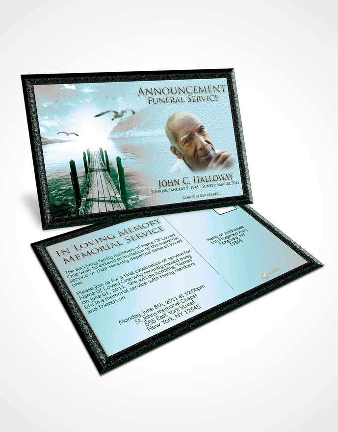 Funeral Announcement Card Template Serenity Natures Peace