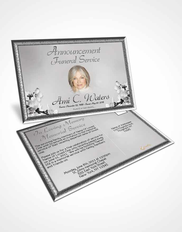 Funeral Prayer Card Template Simple Beauty Black and White