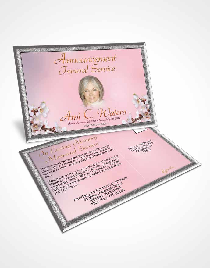 Funeral Prayer Card Template Simple Beauty Early Morning