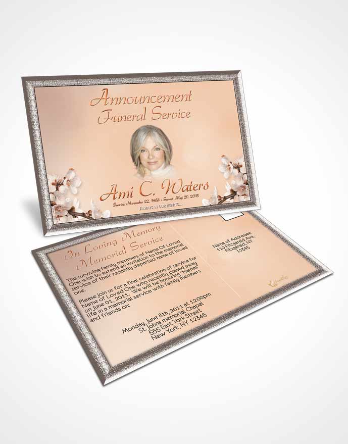 Funeral Prayer Card Template Simple Beauty Golden Love