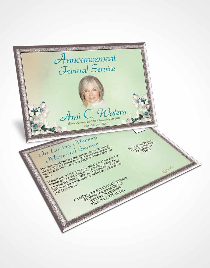 Funeral Prayer Card Template Simple Beauty Morning Calm