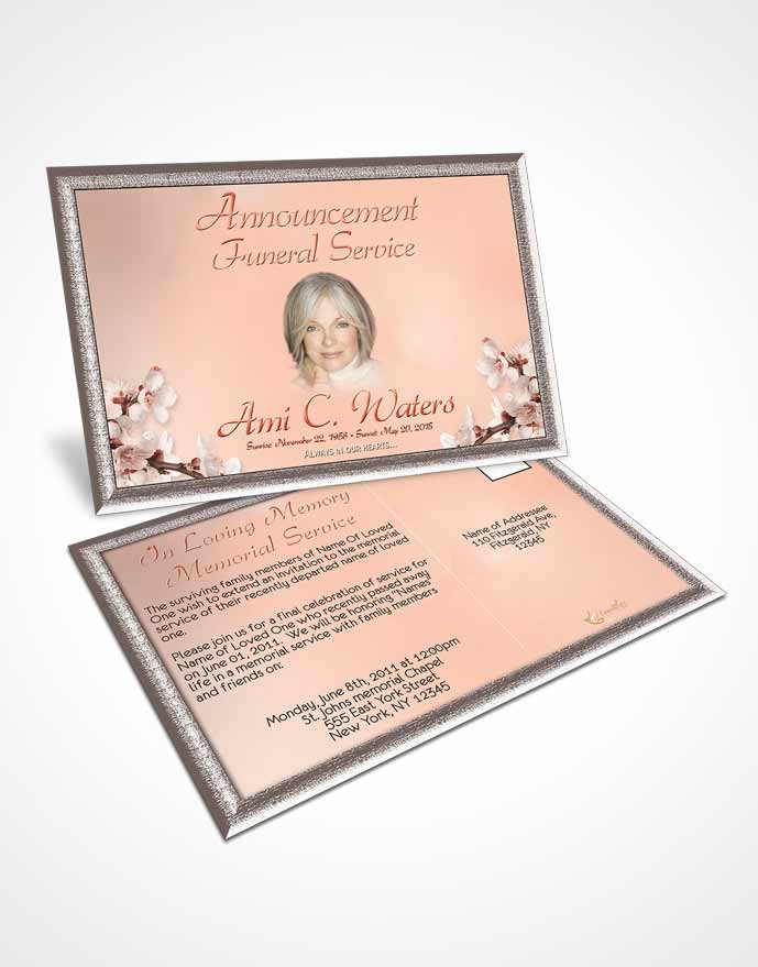 Funeral Prayer Card Template Simple Beauty Ruby Desire
