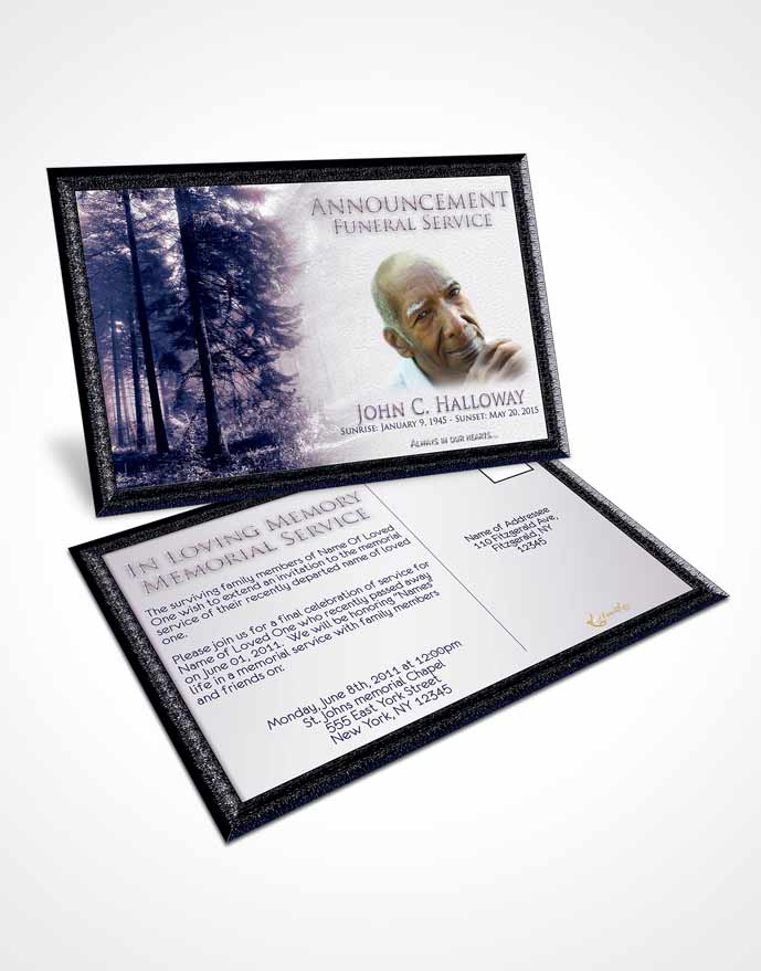 Funeral Announcement Card Template Sky Forest Laughter