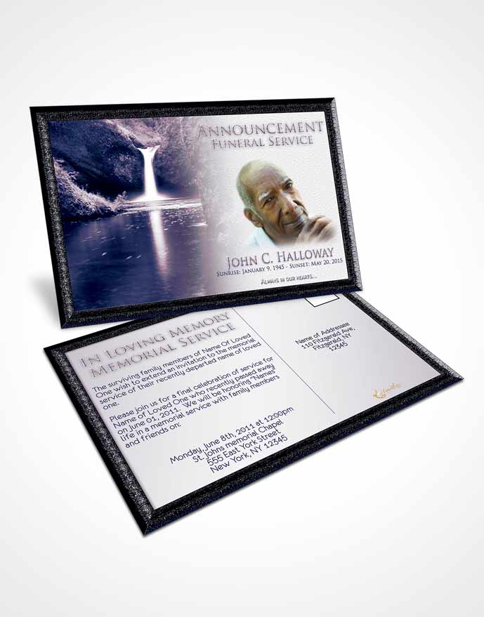 Funeral Announcement Card Template Sky Forest Magic