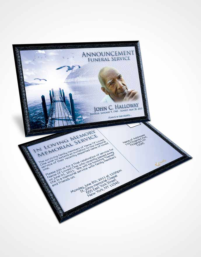 Funeral Announcement Card Template Sky Natures Peace