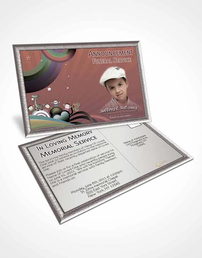 Funeral Announcement Card Template Soft Summer Ruby Childs Journey