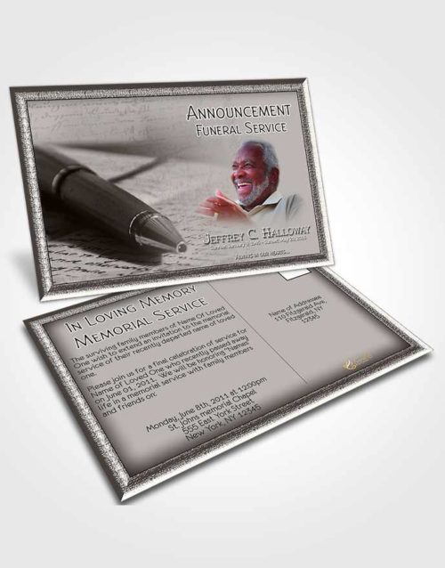 Funeral Announcement Card Template Soft Writer