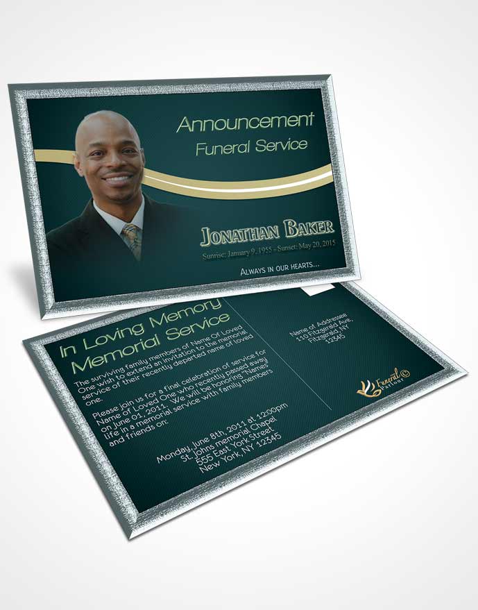 Funeral Prayer Card Template Soothing Sky Journey