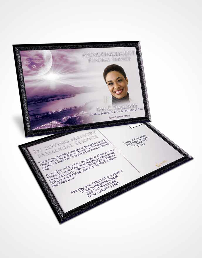 Funeral Announcement Card Template Special Moments Evening Moon