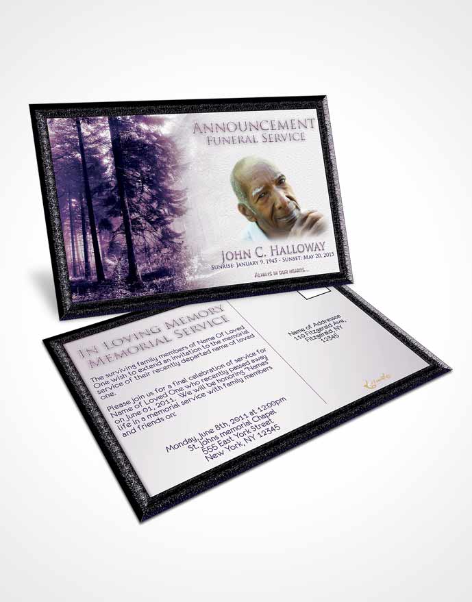Funeral Announcement Card Template Special Moments Forest Laughter
