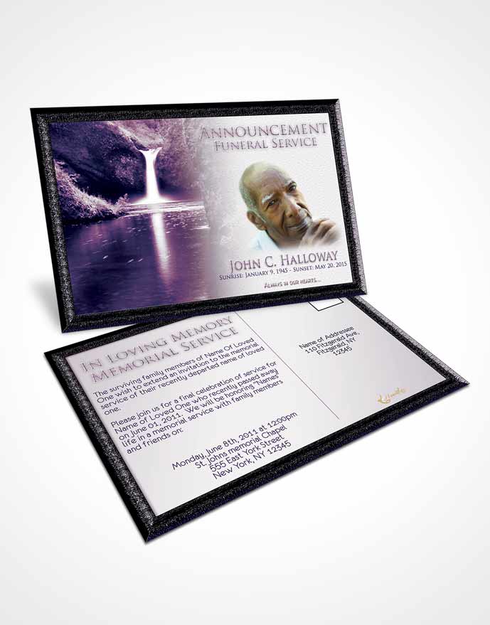 Funeral Announcement Card Template Special Moments Forest Magic